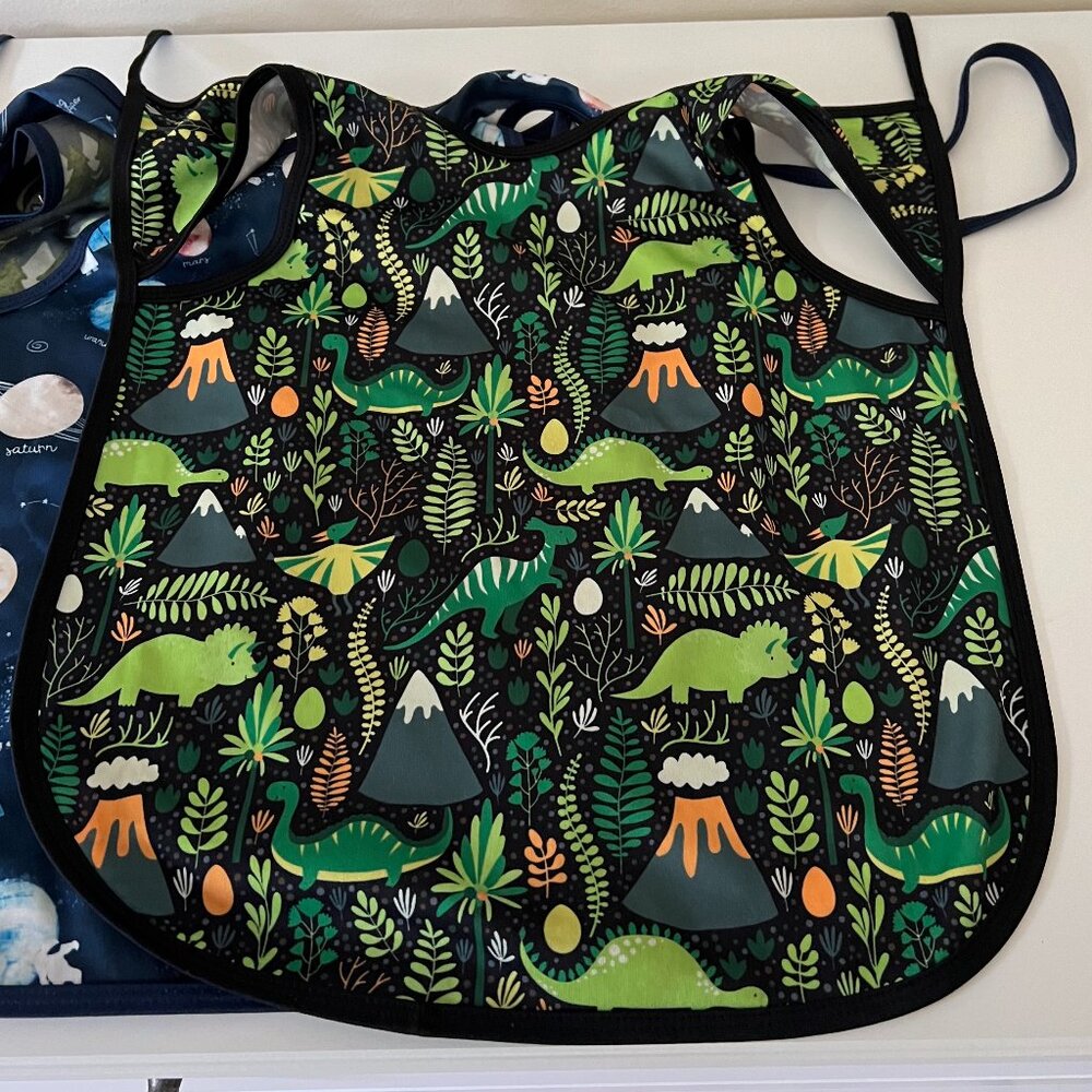 Dinosaurs Apron | Bapron | Baby/Toddler Apron for Eating | Waterproof Fabric